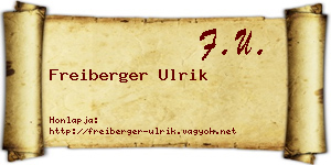 Freiberger Ulrik névjegykártya